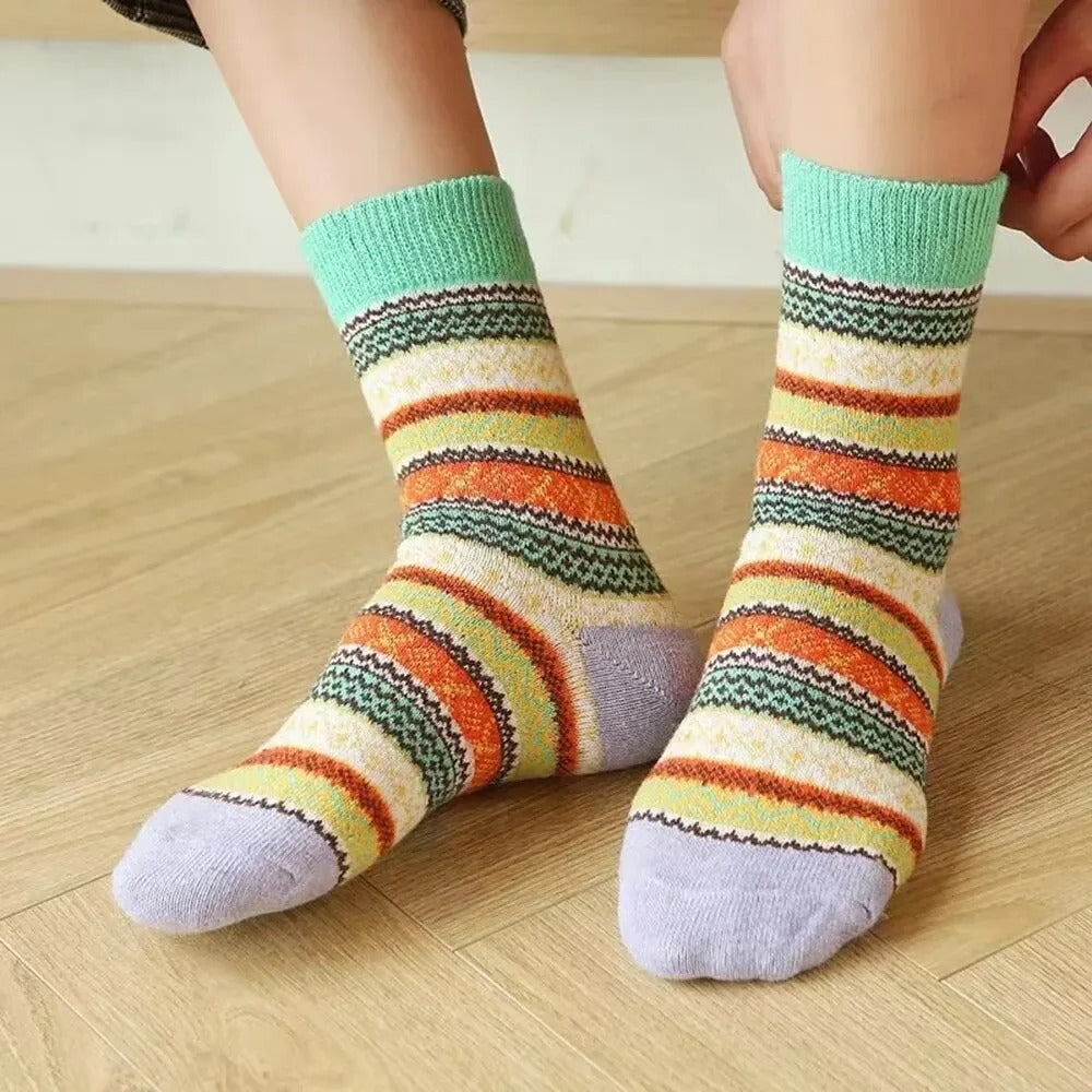 Smiley Vintage Soft Designer Warm Socks for Winter