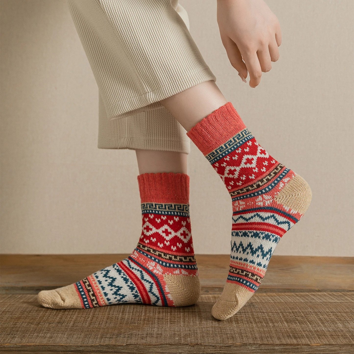 Smiley Vintage Soft Designer Warm Socks for Winter